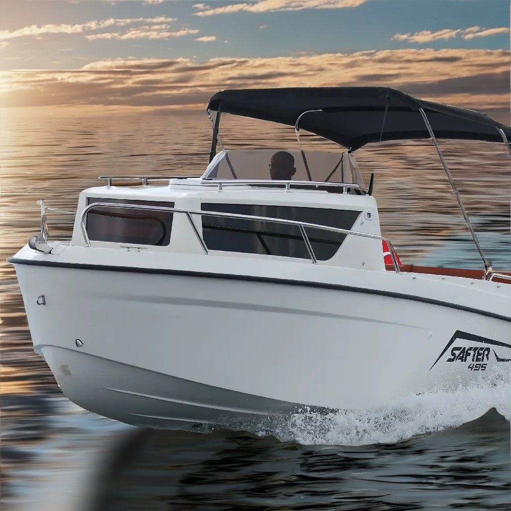 New Model 495CC GRP Rowing Boat for Fishing Sports & Entertainment with Outboard Engine Combo Set for Outdoor Usage